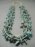 One Of Best Vintage Native American Navajo Green Nugget Necklace Heishi Old-Nativo Arts