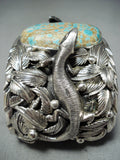 187 Grams San Felipe 8 Turquoise Sterling Silver Gecko Bracelet-Nativo Arts