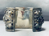 Native American Immense Howling Coyote Turquoise Sterling Silver Bracelet Cuff-Nativo Arts