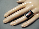 Fascinating Zuni Coral Sterling Silver Ring Native American-Nativo Arts