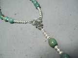 Wonderful Native American Navajo Royston Turquoise Sterling Silver Rosary Necklace-Nativo Arts
