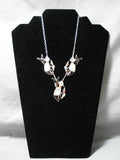 So Intricate! Vintage Zuni Native American Hummingbird Sterling Silver Necklace-Nativo Arts