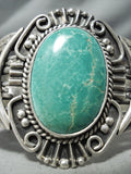 Early Huge Rare Vintage Native American Navajo Cerrillos Turquoise Sterling Silver Bracelet-Nativo Arts