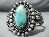 Unforgettable Navajo Damale Turquoise Sterling Silver Bracelet Native American-Nativo Arts