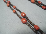 Native American Astonishing Santo Domingo Coral Heishi Necklace-Nativo Arts