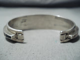 Impressive Zuni Native American Inlay Tiger Eye Jet Sterling Silver Bracelet-Nativo Arts