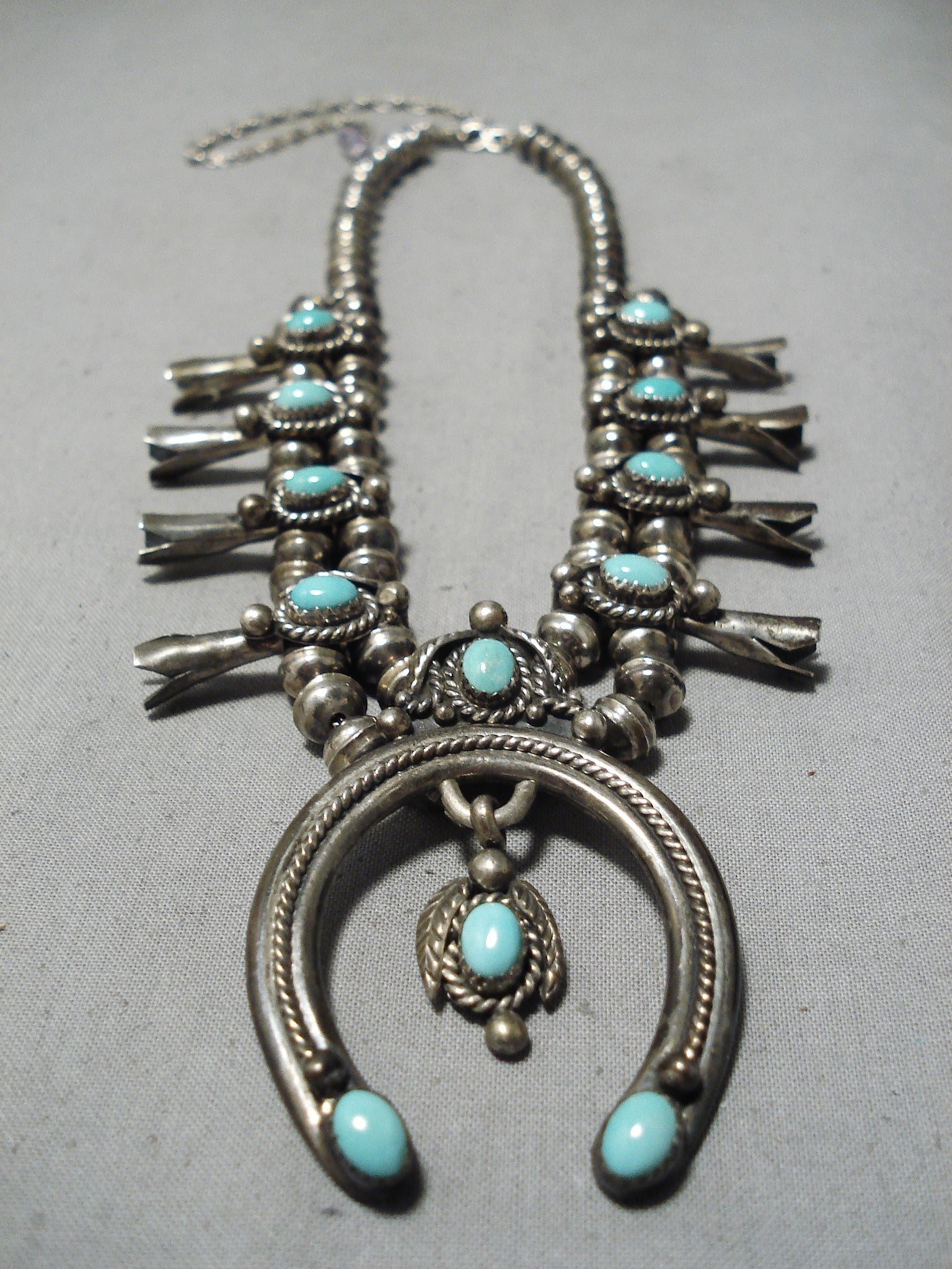 Antique anticha handmade old popular vintage silver with synthetic turquoise and glass