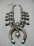 Important Vintage Native American Navajo Helen Long Turquoise Sterling Silver Necklace Old-Nativo Arts