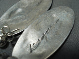 Historical Vintage Michael Kabotie Native American Hopi Sterling Silver Earrings-Nativo Arts