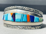 Wes Willie Award Winning Vintage Native American Navajo Inlay Gold Sterling Silver Bracelet-Nativo Arts