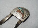Marvelous Vintage Native American Navajo Turquoisd Sterling Silver Hair Barrette Old-Nativo Arts