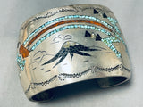 Sacred Mountain Vintage Native American Navajo Turquoise Sterling Silver Inlay Bracelet-Nativo Arts