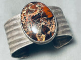 Important Vintage Native American Navajo Mosaic Japser Sterling Silver Bracelet Old-Nativo Arts
