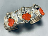 Triple Chunk Vintage Native American Navajo Sterling Silver Leaf Bracelet-Nativo Arts