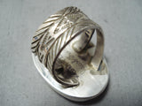 Impressive San Felipe Orange Spiny Sterling Silver Ring Native American-Nativo Arts