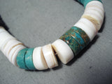 Native American Incredible Vintage Navajo Domingo Royston Turquoise Jet Shell Necklace-Nativo Arts