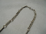 Important Vintage Native American Navajo Dakota Gold Red White Blue Sterling Silver Necklace-Nativo Arts
