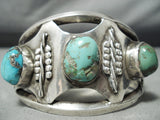 Unique Silver Works Vintage Native American Navajo Turquoise Sterling Bracelet Old-Nativo Arts