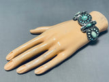 Important 1800's/ 1900's Vintage Native American Navajo Coj Silver Turquoise Bracelet-Nativo Arts