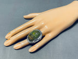 Native American The Most Intricate Hand Carved Jasper Sterling Silver Chief Head Ring-Nativo Arts