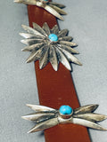 Star Light Star Bright Vintage Native American Navajo Turquoise Sterling Silver Concho Belt Old-Nativo Arts