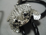 Detailed!! Native American Navajo Horned Toad Sterling Silver Bolo Tie-Nativo Arts