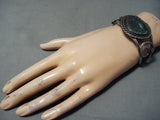 Rare Dense Fool's Gold Vintage Native American Navajo Turquoise Sterling Silver Bracelet-Nativo Arts