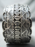 Important Native American Navajo Tillie Jon Detailed Sterling Silver Bracelet-Nativo Arts