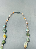 Gasp! Vintage Native American Navajo Royston Turquoise Sterling Silver Necklace-Nativo Arts