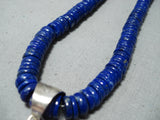 Extraordinary Navajo Lapis Sterling Silver Necklace Native American-Nativo Arts
