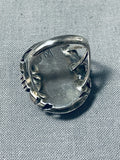 Mel Yazzie Vintage Native American Navajo Azurite Sterling Silver Ring-Nativo Arts