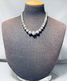 Hand Wrought Vintage Native American Navajo Sterling Silver Tooled Necklace-Nativo Arts