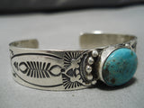 Jeanette Dale Blue Gem Turquoise Sterling Silver Native Native American Navajo Bracelet-Nativo Arts