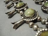 Quality Vintage Native American Navajo Royston Turquoise Sterling Silver Squash Blossom Necklace-Nativo Arts