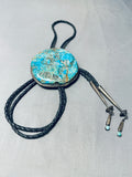 Hand Carved Massive Old Eagle Vintage Native American Navajo Sterling Silver Bolo Tie-Nativo Arts