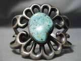 Huge Heavy Thick Vintage Native American Navajo Apache Turquoise Sterling Silver Bracelet Old-Nativo Arts