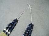 Native American Exceptional Vintage Santo Domingo Lapis Pearl Serpentine Necklace-Nativo Arts