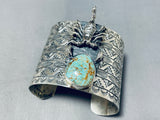 Rare San Felipe Signed Royston Turquoise Sterling Silver Scorpion Huge Cuff-Nativo Arts