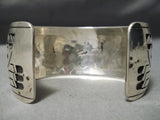 Important Vintage Native American Hopi Bobby Terva Sterling Silver Rounded Bracelet-Nativo Arts