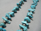 Superior Vintage Native American Navajo Turquoise Nugget Sterling Silver Shell Necklace-Nativo Arts