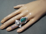 Fascinating Navajo Royston Turquoise Sterling Silver Ring Native American-Nativo Arts