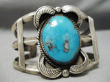 Museum Vintage Native American Navajo Old Morenci Turquoise Sterling Silver Bracelet-Nativo Arts