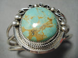 Huge Leslie Nez Vintage Native American Navajo Royston Turquoise Sterling Silver Bracelet-Nativo Arts