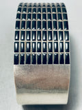 One Of The Best Vintage Native American Navajo Black Stone Sterling Silver Bracelet Cuff-Nativo Arts