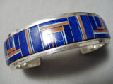 Important Donny Douglas Vintage Native American Navajo Turquoise Sterling Silver Lapis Bracelet-Nativo Arts