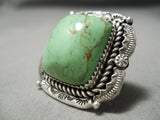 Very Rare Vintage Native American Navajo Orvil Jack Turquoise Sterling Silver Tso Ring-Nativo Arts