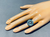 Incredible Signed Vintage Native American Zuni Turquoise Sterling Silver Ring-Nativo Arts