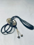 Tremendous Vintage Native American Navajo Turquoise Sterling Silver Bolo-Nativo Arts