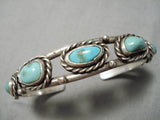 Wonderful Vintage Native American Navajo Turquoise Sterling Silver Bracelet Old-Nativo Arts