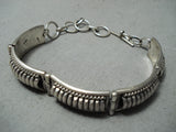 Tom Charlie Vintage Navajo Sterling Silver Bracelet Native American Old-Nativo Arts